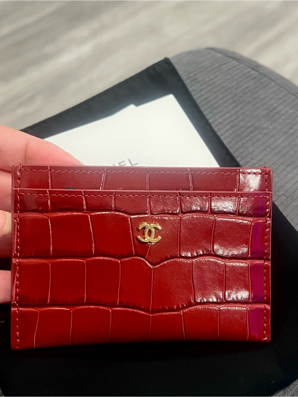 Chanel Classic Croc Cardholder
